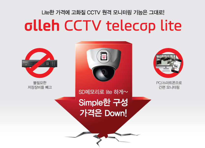 Lite ݿ ȭ CCTV  ͸  ״! alleh CCTV telecop lite, ʿ  , PC/Ʈ  ͸, SD޸𸮷 lite ϰ` Simple   Down!